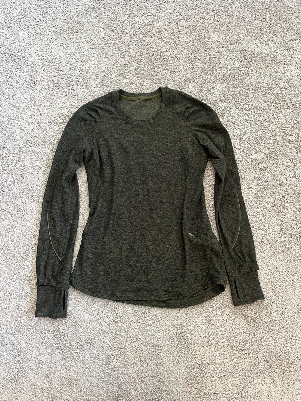 Lululemon Heathered Green Long Sleeve Top